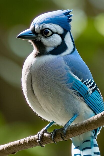 Zdjęcie blue jay cyanocitta cristata w parku prowincjonalnym algonquin w kanadzie