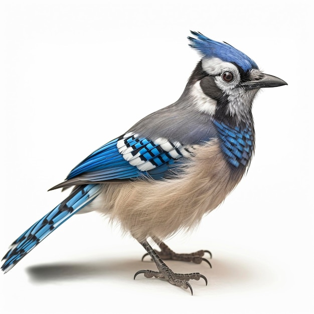 Blue Jay wyizolowanych na bia?ym tle Generatywne AI