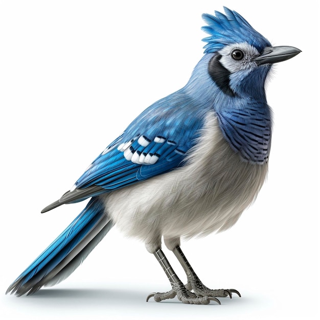 Blue Jay wyizolowanych na bia?ym tle Generatywne AI