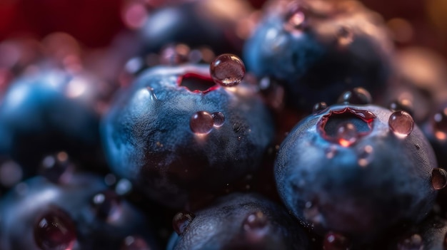 Blueberry macro background Ilustracja AI GenerativexA