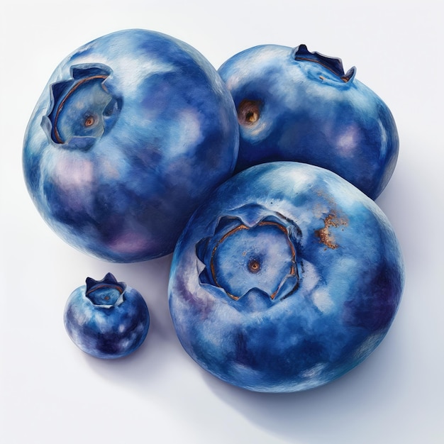 Zdjęcie blueberry na białym tle bardzo szczegółowe