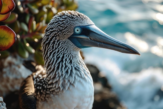 Zdjęcie bluefooted booby, ptak morski znany ze swoich charakterystycznych niebieskich stóp