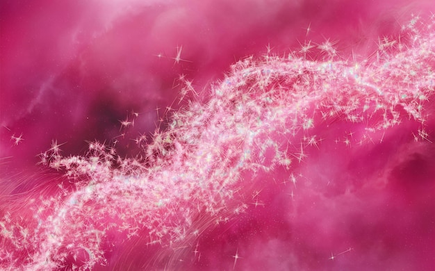 Błyszczące błyskawice i błyszczące efekty wybuchu na różowym tle