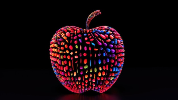Błyszczące czerwone jabłko HD 8K Ilustracja wektorowa tapeta Podstawowy obraz
