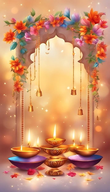 Błyszczące Diwali i tętniące życiem Navratri Wyjątkowe tła powitań, aby oświetlić twoje uroczystości