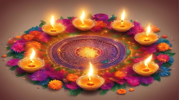 Błyszczące Diwali i żywe Navratri Wyjątkowe pozdrowienia Tło, aby oświetlić twoje uroczystości