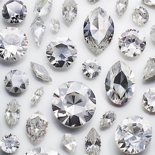 Błyszczące i mieniące się diamenty generowane przez sztuczną inteligencję