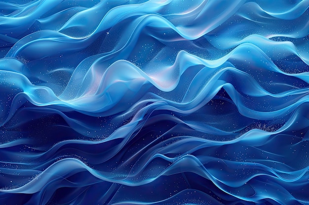Błyszczący niebieski gradient z falistym wzorem tła