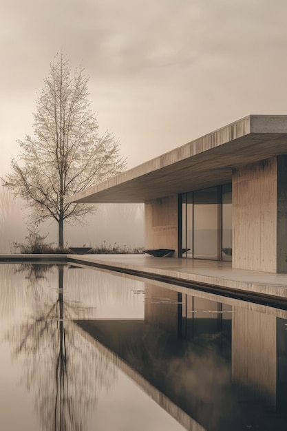 Zdjęcie bmodern minimalist house with infinity pool