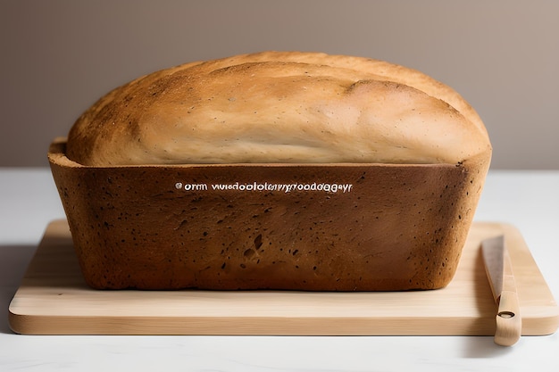 Bochenek chleba estetyczna sesja zdjęciowa produktu chlebowego na białym tle Obraz generowany przez AI