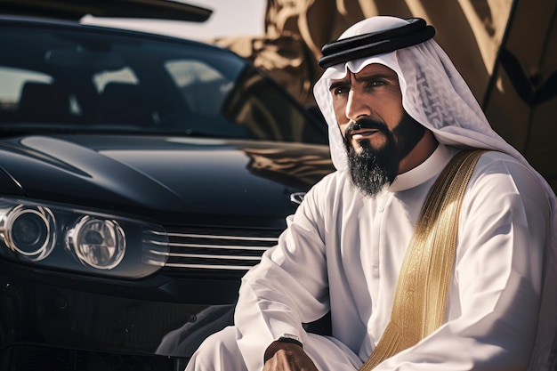 Bogaty styl życia szejka bogactwo Bliskiego Wschodu przez luksusowy samochód