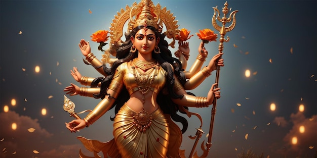 Zdjęcie bogini durga durga idol podczas festiwalu durga puja