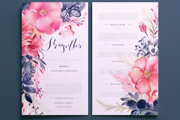 Bohemian Colorful Delights Whimsical Menu Layout