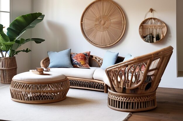 Zdjęcie bohemian rattan furniture lounge