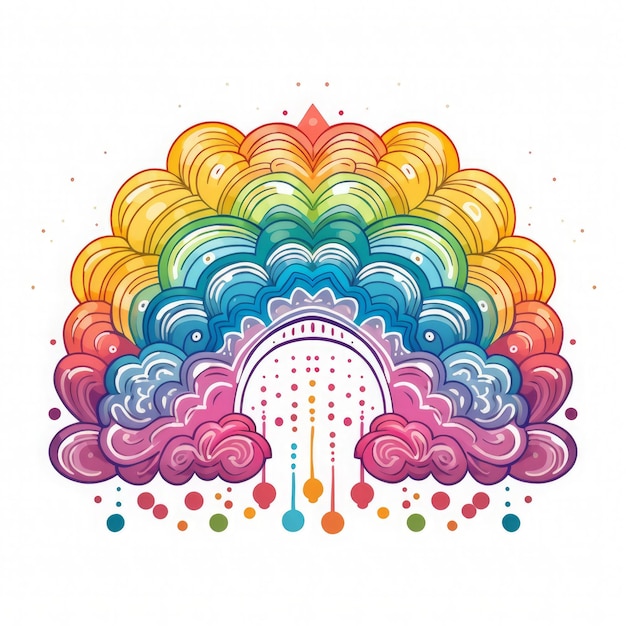 Boho Rainbow Vector Bundle Boho Rainbow Clipart Boho Rainbow amp Flowers Wygenerowane przez AI