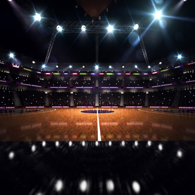 Boisko do koszykówki. arena sportowa. Renderowania 3D