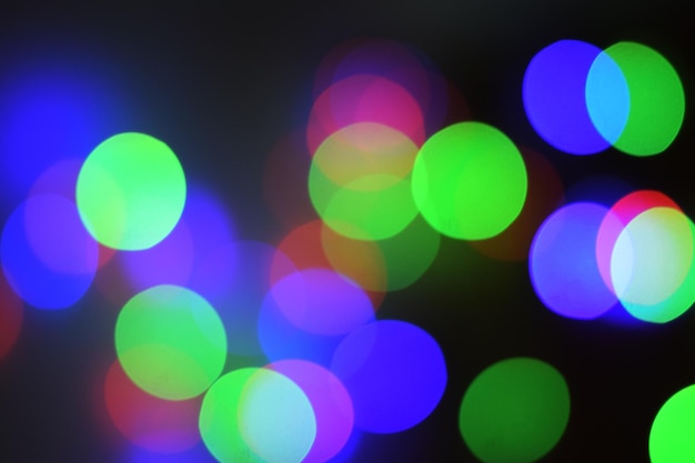 Bokeh koła w tle Nieostre światła w kolorach RGB