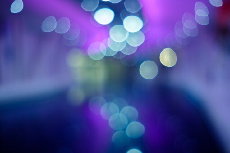 Zdjęcie bokeh na niebieskim świetle