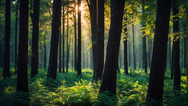 Bokeh zdjęcie lasu, który może ochłodzić oczy, jeśli