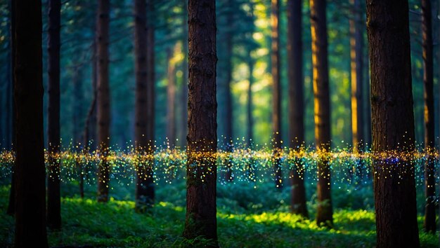 Bokeh zdjęcie lasu, który może ochłodzić oczy, jeśli