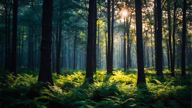 Bokeh zdjęcie lasu, który może ochłodzić oczy, jeśli