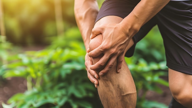 Ból stawu kolanowego u mężczyzn kaukazyjskiego Pojęcie zapalenia stawów reumatoidalnego zapalenie stawów lub uszkodzenie więzadła