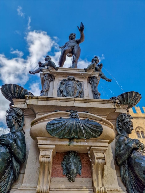 Bologna place piazza maggiore detal fontanny