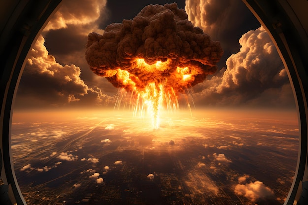 bomba atomowa widziana z okna samolotu