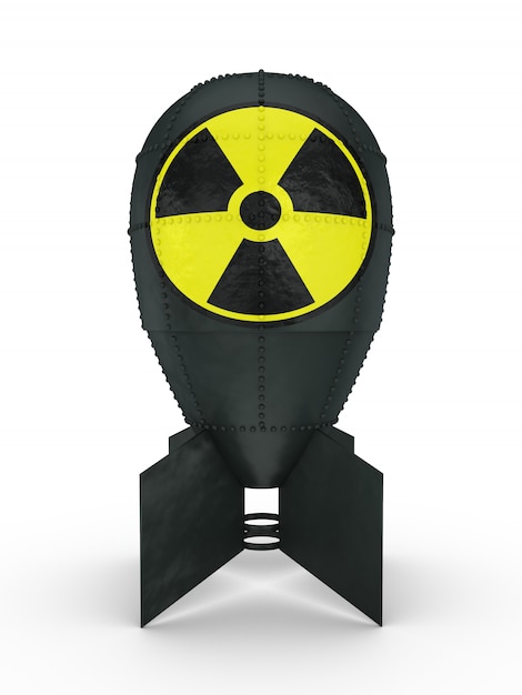 Zdjęcie bomba atomowa ze znakiem promieniowania