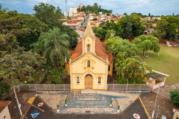 Bonfim Paulista Sao Paulo Brazylia Około Maja 2022 Senhor Bom Jesus Bonfim Parish Bonfim Paulista State Of Sao Paulo Zdjęcie Lotnicze Drona