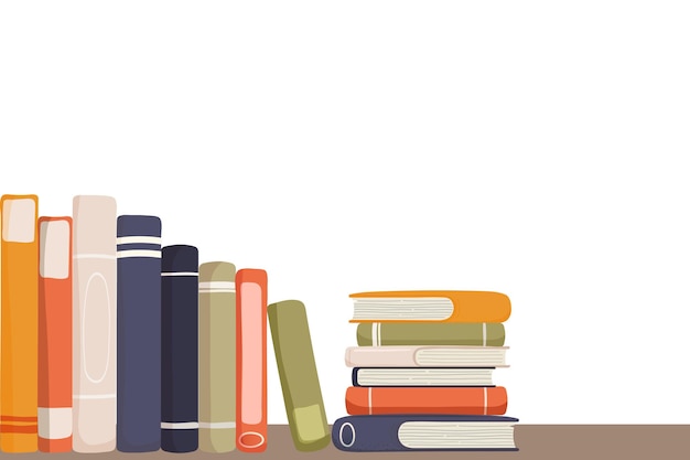 Book stack png granica urocza kolorowa ilustracja przezroczysty tło