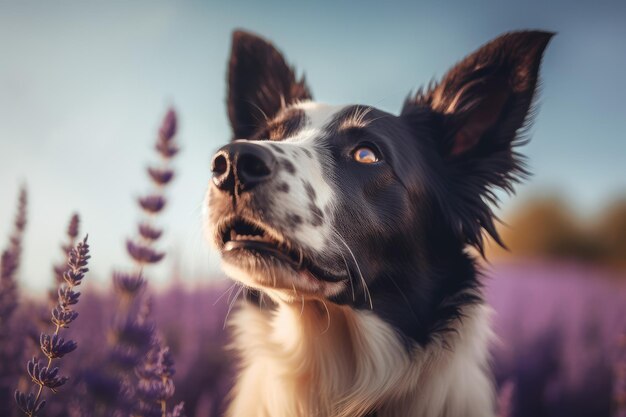 Border collie lawenda Generuj Ai