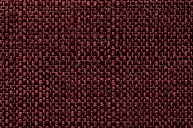 Bordowe Tło Tekstylne Z Szachownicą, Struktura Czerwonego Materiału