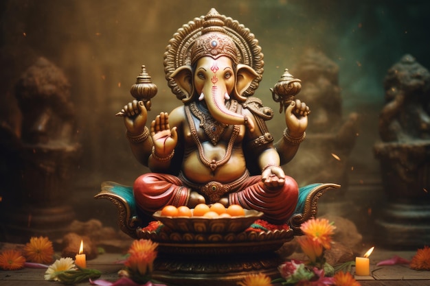 Boski splendor Urzekający obraz Lorda Ganesha
