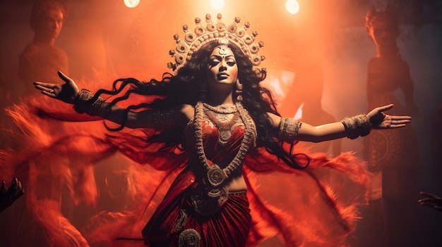 Boskie święto urzekających obchodów Durga Puja
