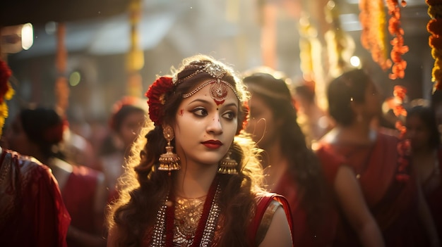 Boskie święto urzekających obchodów Durga Puja