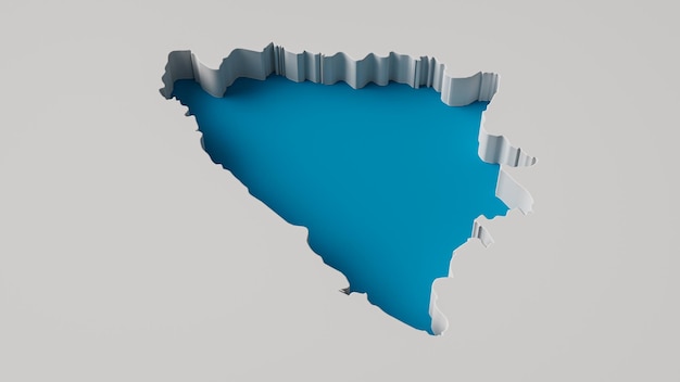 Bośnia i Hercegowina 3d wewnętrzna mapa wytłaczania. ilustracja 3d