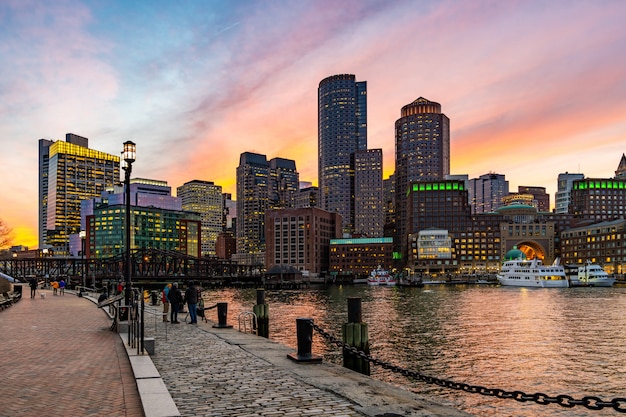 Boston Downtown Skylines Bay