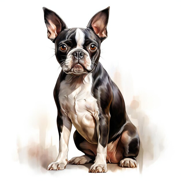 Boston Terrier Słodki Pies Zwierzę Clipart