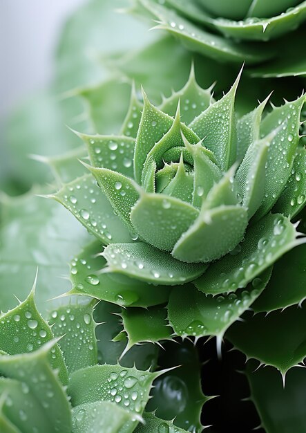 Botanical Marvel makro Zbliżenie pięknej sukulentowej rośliny generatywnej Ai