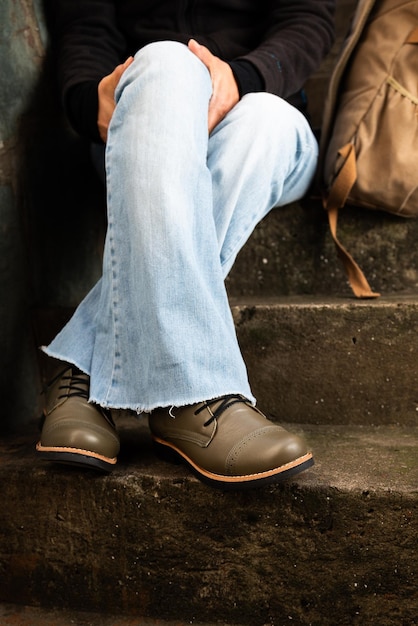 Botas Zapatos De Cuero Mujer Con Suela De Goma