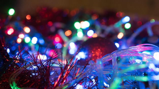 Boże Narodzenie Kolorowe Bokeh Neon Migotanie Światła Tło Abstrakcyjny Wzór Niewyraźne Kolorowe Kulki
