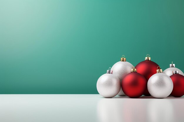 Boże Narodzenie na czerwonym i zielonym tle z realistycznymi elementami projektowania dekoracyjnego 3D