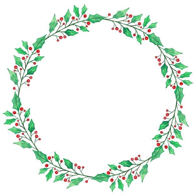Boże Narodzenie wieniec z holly jagody