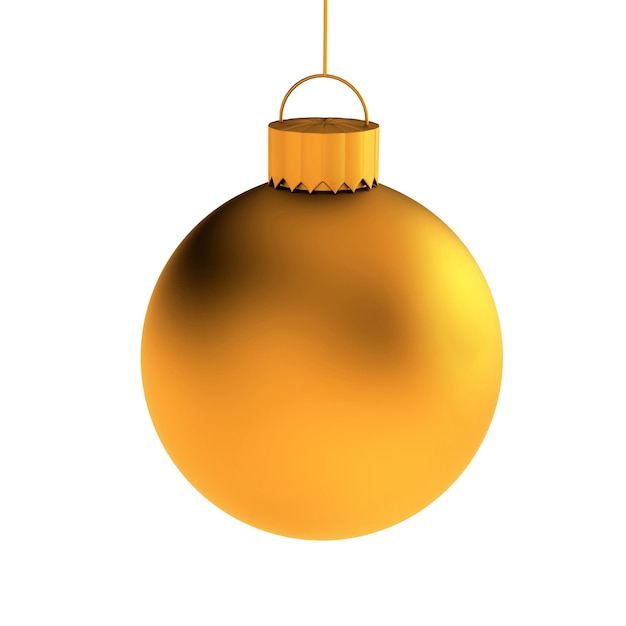 Boże Narodzenie złota piłka na białym tle