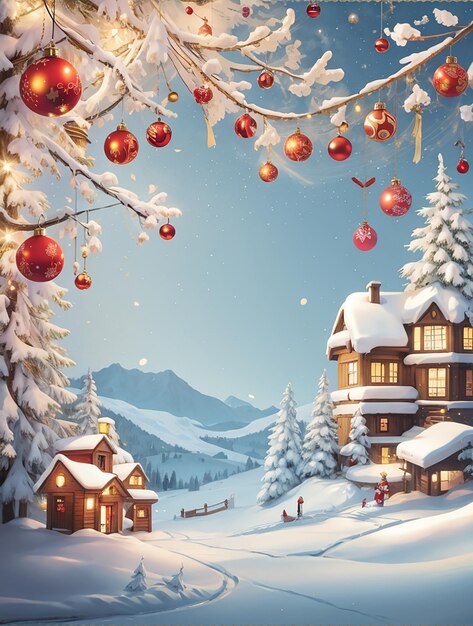 bożonarodzeniowe ramy tła gałęzia sosny z stożkami i śniegiem na drewnianej niebieskiej desce