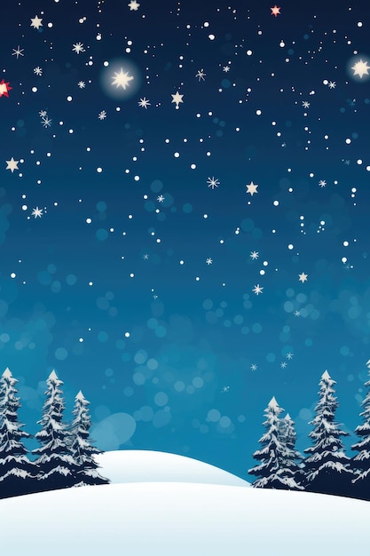 Bożonarodzeniowy baner Ilustracja pastelowa Krajobraz zimowy z choinką i śniegiem Generative ai