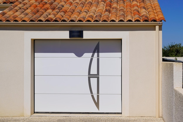 Brama garażowa segmentowa projekt biała fasada domu