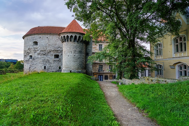 Brama wjazdowa przy średniowiecznych murach Tallina Estonia.