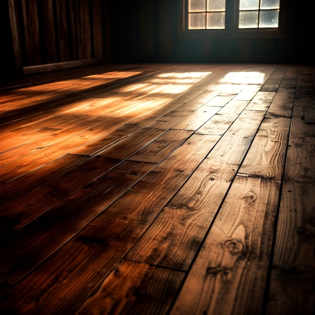 Brązowa drewniana podłoga